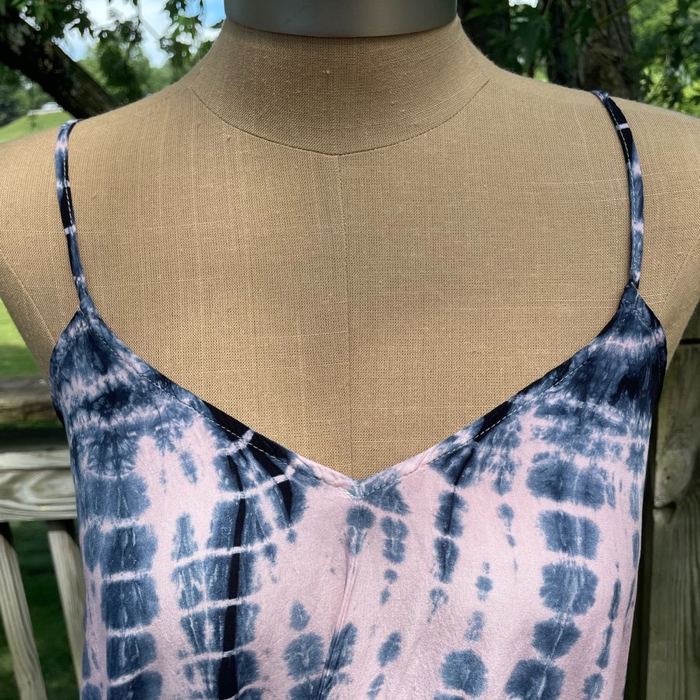 Mystree Boho Style Pink and Blue Tie-Dye Maxi Dress S - Picture 5 of 10